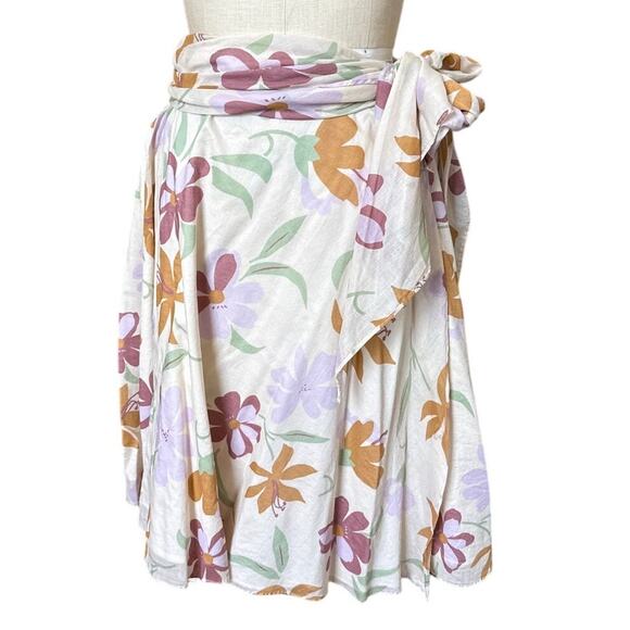 Max Mara Weekend Cotton Floral Wrap Skirt Size 10 - Picture 1 of 6